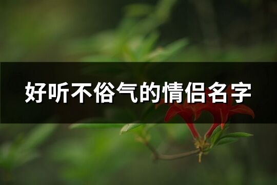 好听不俗气的情侣名字(共82个)