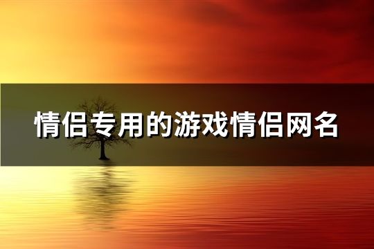 情侣专用的游戏情侣网名(174个)