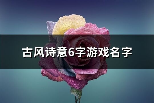 古风诗意6字游戏名字(优选385个)