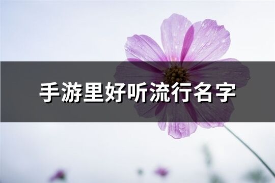 手游里好听流行名字(精选335个)