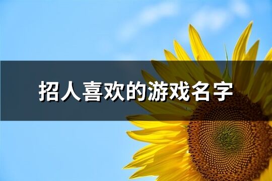 招人喜欢的游戏名字(共343个)