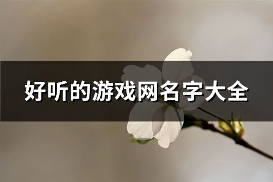 好听的游戏网名字大全(优选434个)