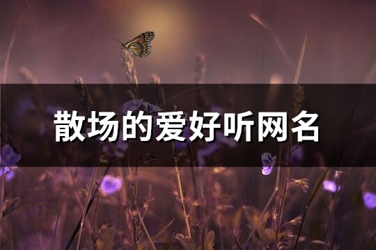 散场的爱好听网名(246个)