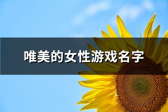 唯美的女性游戏名字(共432个)