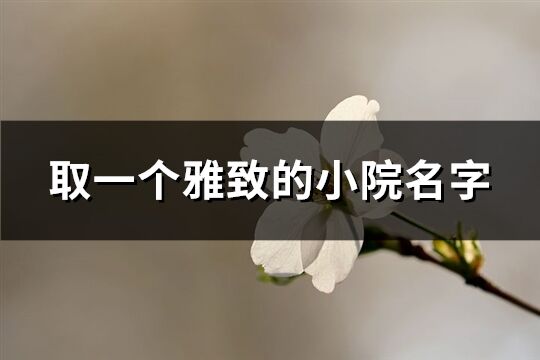 取一个雅致的小院名字(精选87个)