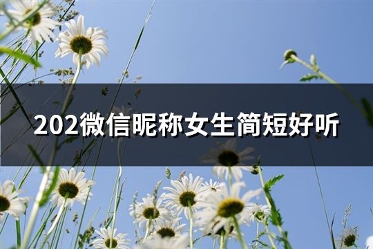 202微信昵称女生简短好听(共217个)