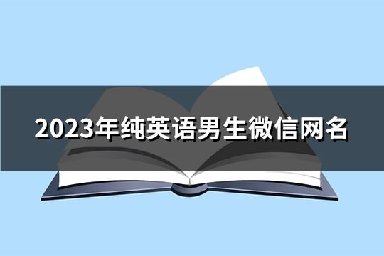 2023年纯英语男生微信网名(共153个)