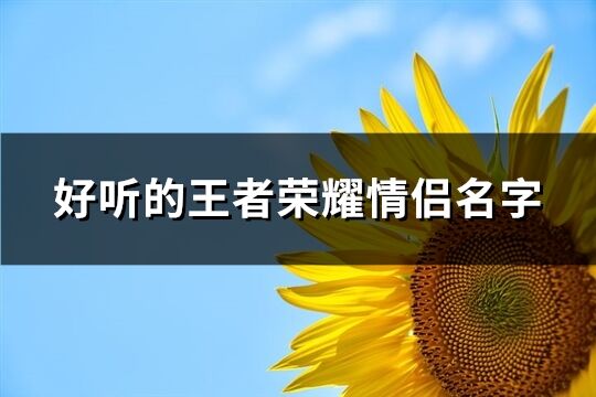 好听的王者荣耀情侣名字(优选584个)