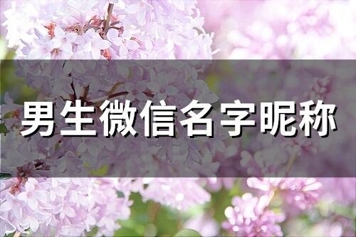 男生微信名字昵称(精选372个) 男生微信名字昵称(精选372个)