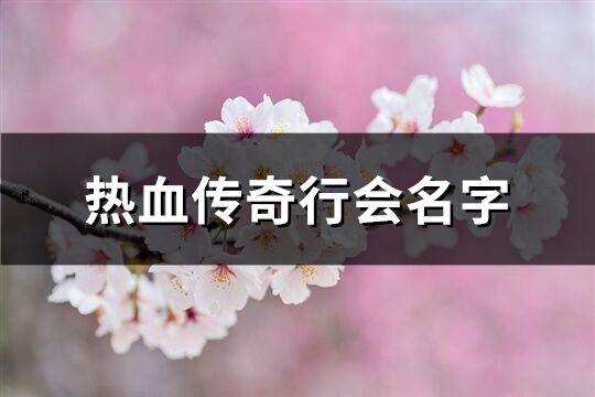 热血传奇行会名字(精选319个)