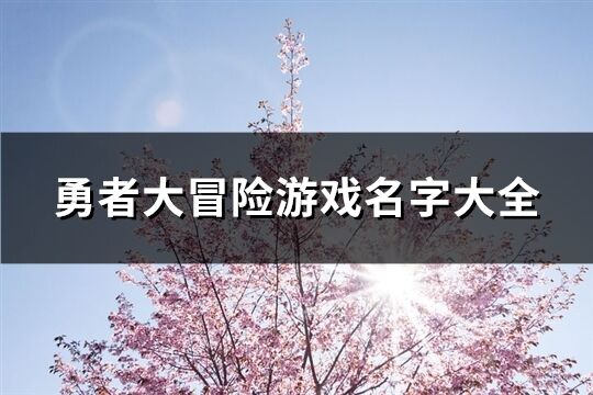 勇者大冒险游戏名字大全(123个)