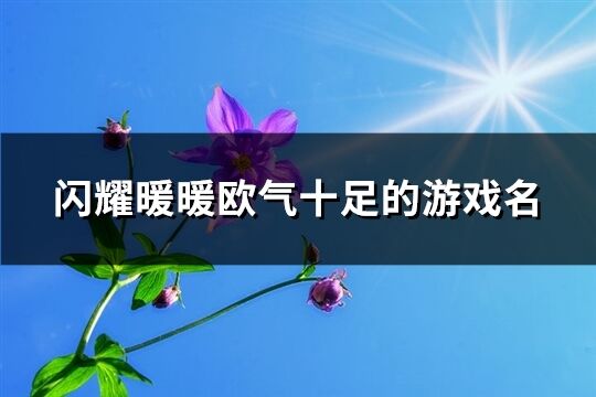 闪耀暖暖欧气十足的游戏名(68个)