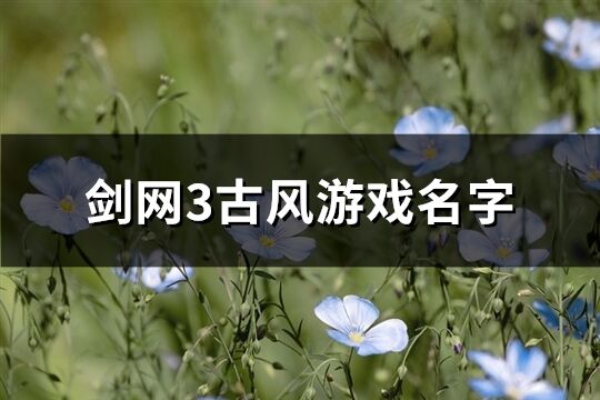 剑网3古风游戏名字(共391个)