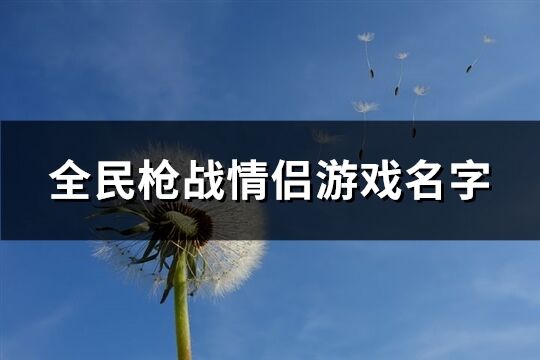 全民枪战情侣游戏名字(共69个)