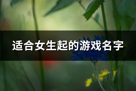 适合女生起的游戏名字(精选681个)