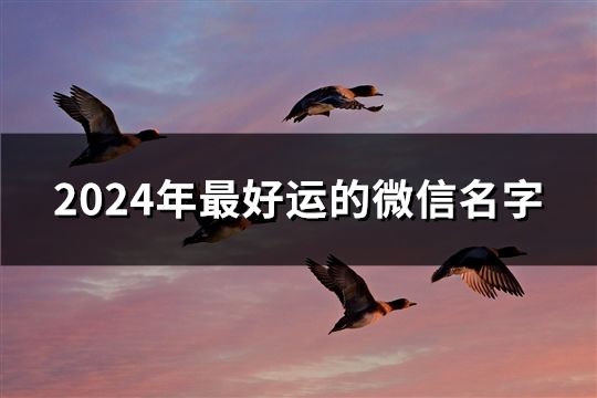 2024年最好运的微信名字(精选185个)