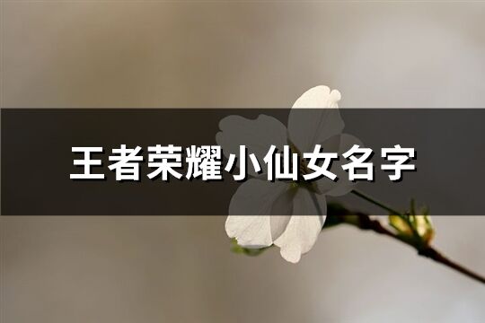 王者荣耀小仙女名字(共170个)