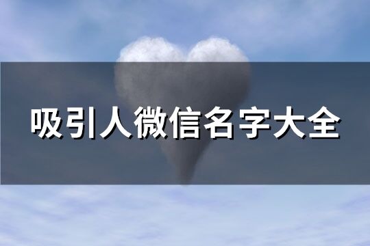 吸引人微信名字大全(优选600个)