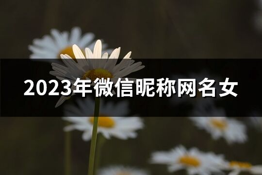 2023年微信昵称网名女(共1202个)