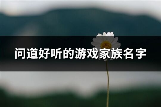 问道好听的游戏家族名字(91个)