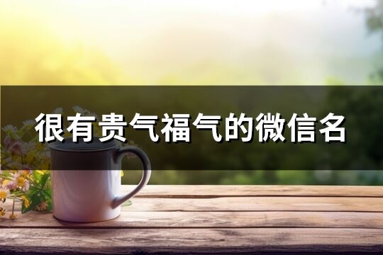 很有贵气福气的微信名(优选394个)