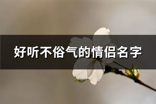 好听不俗气的情侣名字(共82个)