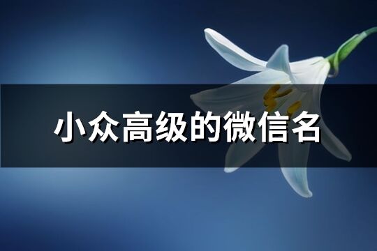 小众高级的微信名(109个)