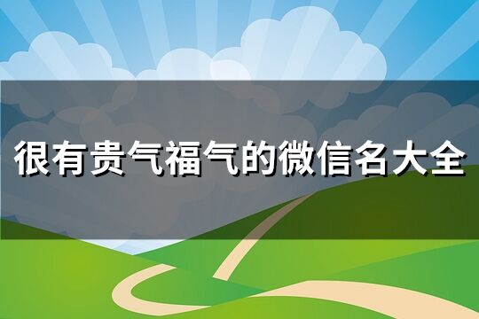 很有贵气福气的微信名大全(共127个)