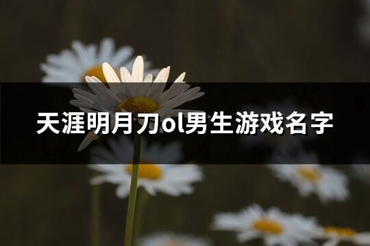 天涯明月刀ol男生游戏名字(共355个)