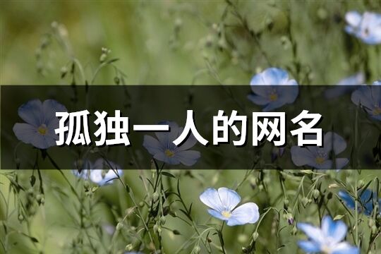 孤独一人的网名(精选192个)