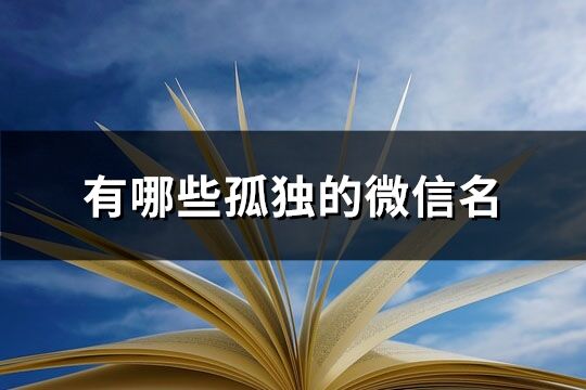 有哪些孤独的微信名(共220个)