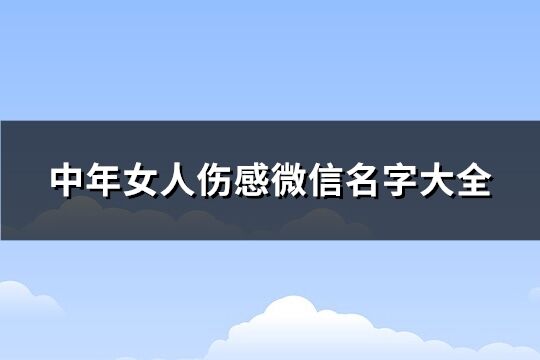 中年女人伤感微信名字大全(共307个)