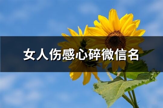 女人伤感心碎微信名(共280个)