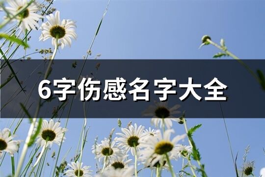 6字伤感名字大全(优选848个)