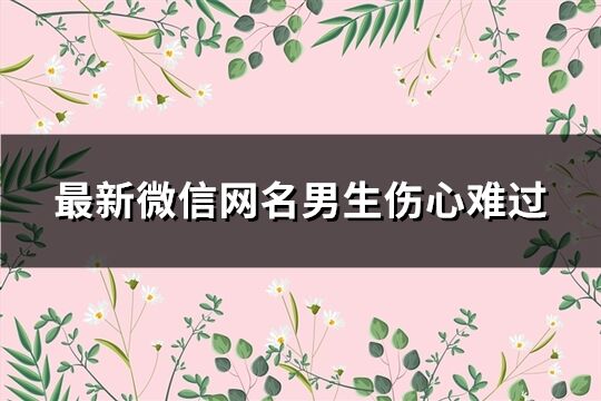 最新微信网名男生伤心难过(精选141个)