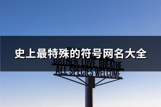 史上最特殊的符号网名大全(共61个)