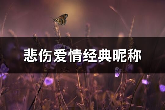 悲伤爱情经典昵称(共162个)