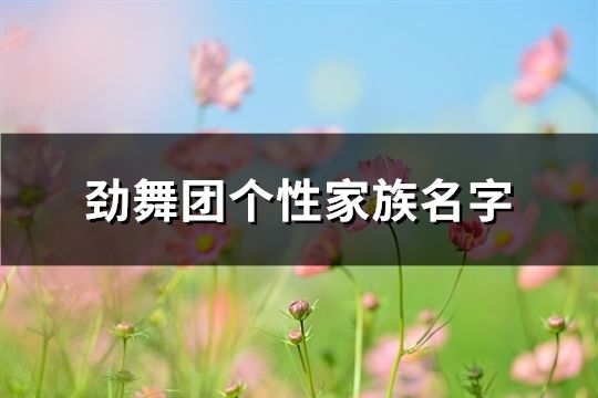 劲舞团个性家族名字(精选131个)