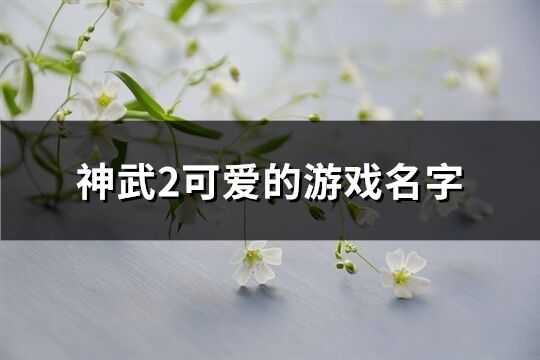 神武2可爱的游戏名字(共463个)