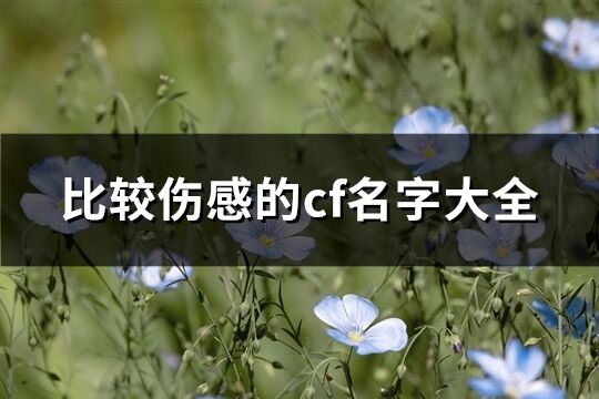 比较伤感的cf名字大全(297个)