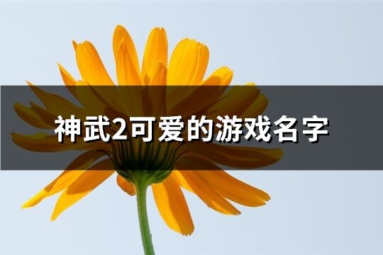 神武2可爱的游戏名字(精选337个)