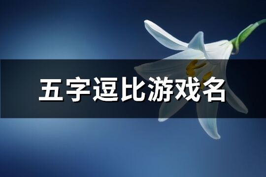 五字逗比游戏名(共480个)