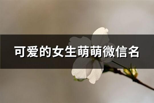 可爱的女生萌萌微信名(327个)