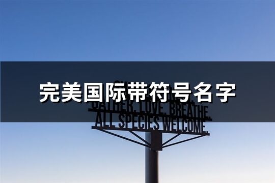 完美国际带符号名字(215个)