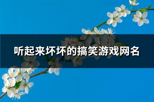 听起来坏坏的搞笑游戏网名(精选91个)