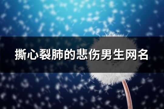 撕心裂肺的悲伤男生网名(精选324个)