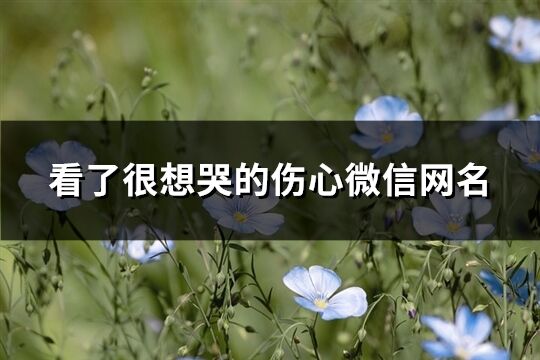 看了很想哭的伤心微信网名(共364个)