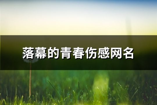 落幕的青春伤感网名(184个)