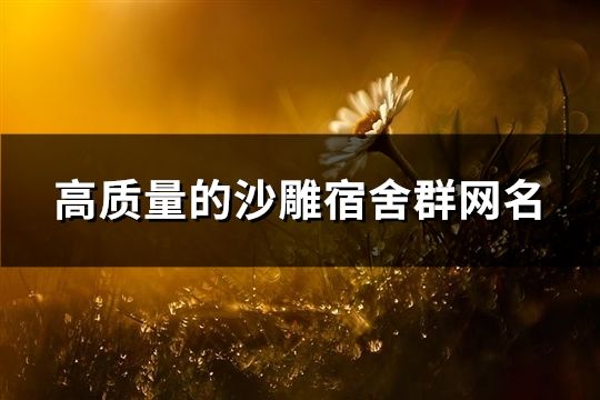 高质量的沙雕宿舍群网名(170个)