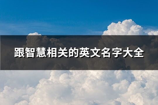 跟智慧相关的英文名字大全(精选221个)